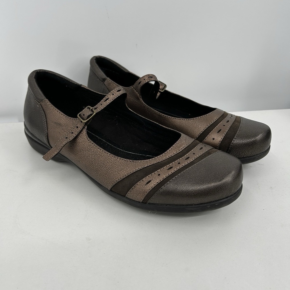 Abeo Womens Angelica Leather Suede Mary Jane Shoes Size 9 Bronze Comfort
